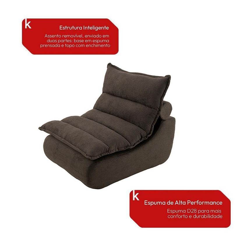 Poltrona Sync Reclinavel Boucle Marrom Espuma D28 Kappesberg - imagem 4