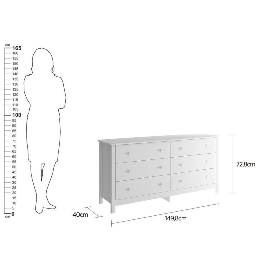 Quarto De Bebê Completo Berço Bbi-56 E Cômoda Dm-221 6 Gavetas Mdf Branco Ditália Móveis - imagem 3