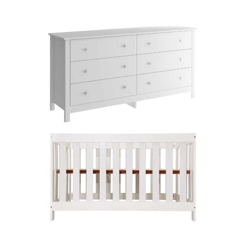 Quarto De Bebê Completo Berço Bbi-56 E Cômoda Dm-221 6 Gavetas Mdf Branco Ditália Móveis - imagem 4