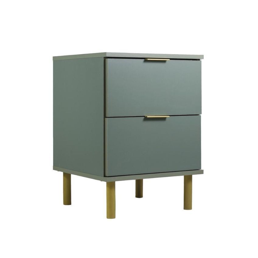 Conjunto De Quarto Cômoda DM-243 6 E Mesa De Cabeceira DM-125 2 MDF MDP Metal Verde Oliva Ditália - imagem 5