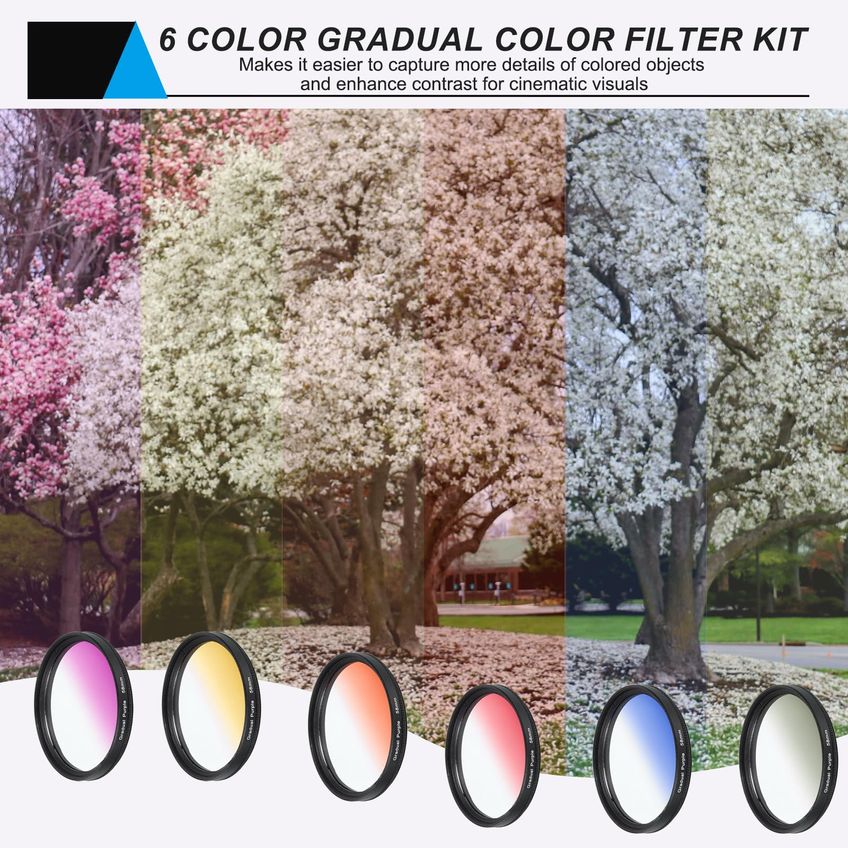 Kit De Filtros De Cor Gradual Meccanixity 72mm - 6 Peças - imagem 4
