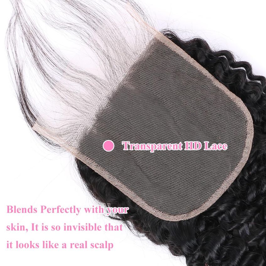 Fecho De Renda Shining Girl 5x5 Jerry Curly Brazilian Hair 16" - imagem 4