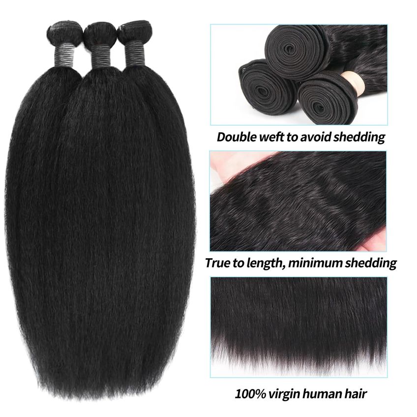 Mechas Qurtqut 41 Cm Kinky Straight - Pacote Com 3 Unidades - imagem 3