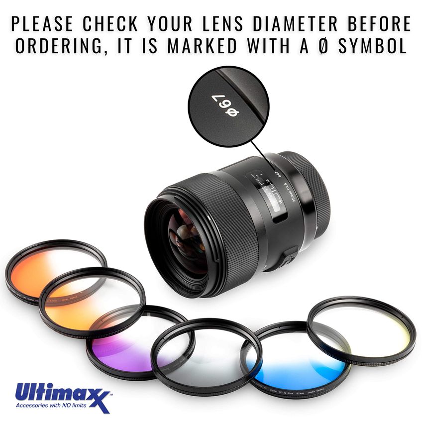 Kit De Filtros Gradual De Cor Ultimaxx 49mm 6 Peças - Colorido E Cinza - imagem 3