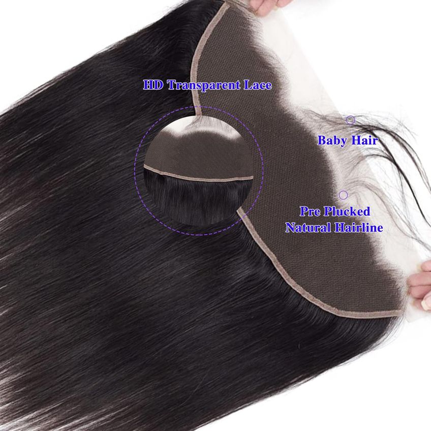 Frontal De Tule Lauberita 36 cm Liso Preto 13x4 - imagem 4