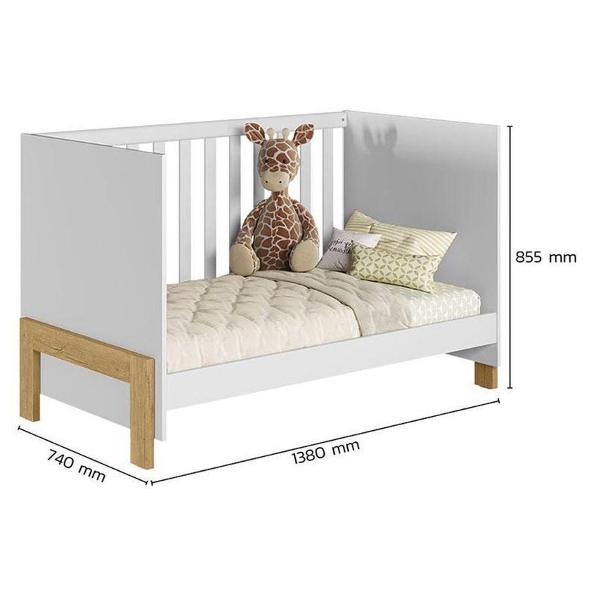 Kit Berço Mini Cama Fantasia 6 Portas 4 Gavetas Mdp-mdf Branco Qmovi - imagem 3