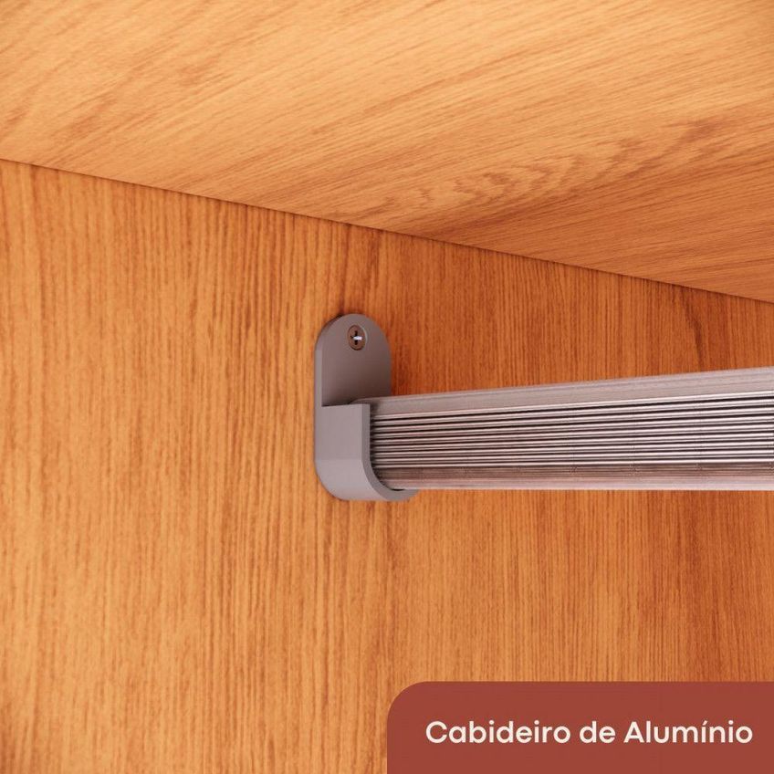 Guarda Roupa Solteiro Advantage 4 Portas 3 Gavetas MDP Freijó Batrol Móveis - imagem 4