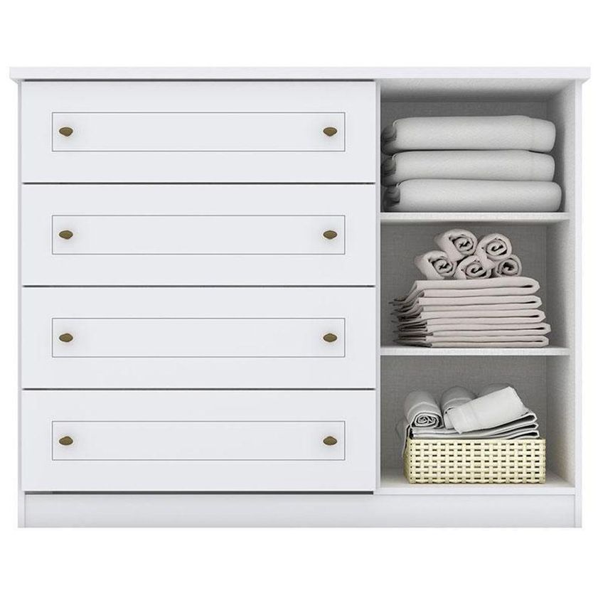 Kit Berço Americano Q Encanto 3820 Retrô Mdp Colchão Incluso Branco Qmovi - imagem 3
