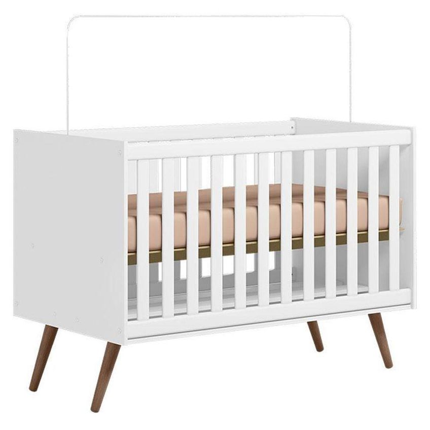 Kit Berço Americano Q Encanto 3820 Retrô Mdp Colchão Incluso Branco Qmovi - imagem 5