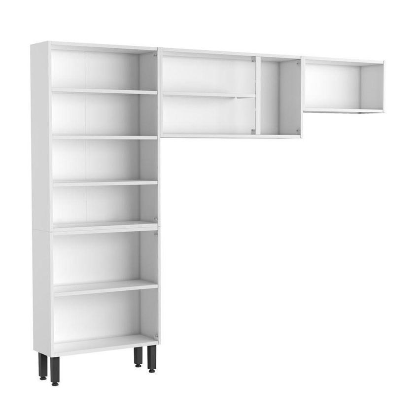 Cozinha Compacta Em Aço 9 Portas Multipla Branco 245cm Bertolini - imagem 5