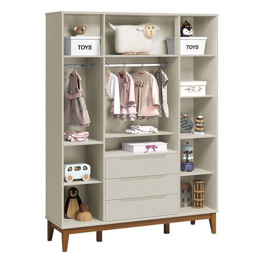 Quarto De Bebê Elfe Classic Danny 4 Portas 4 Gavetas MDF Amadeirado Reller - imagem 4
