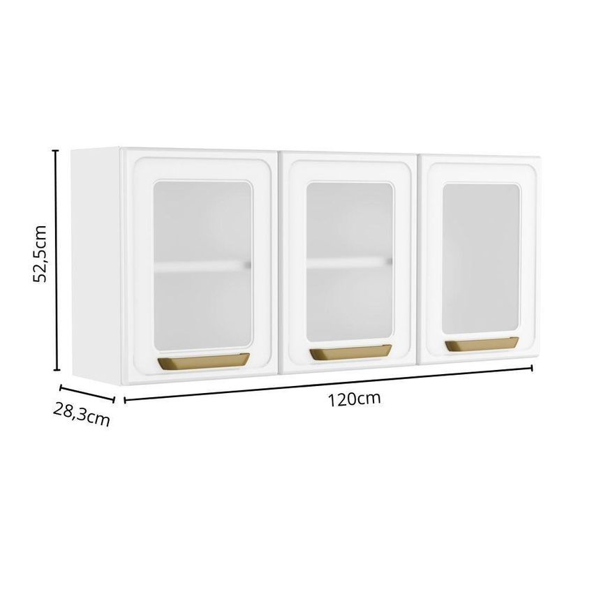 Cozinha Compacta Em Aço Com Pia Conjbel07 6 Portas 2 Gavetas Branco Bertolini - imagem 3