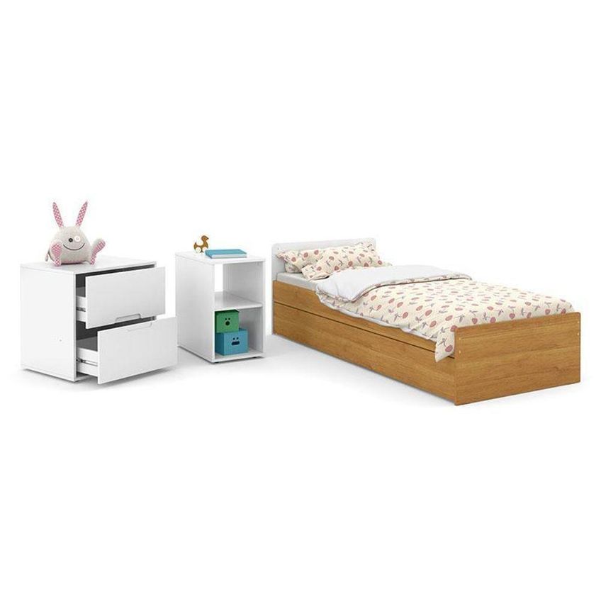 Quarto De Bebê Formare 4 Portas 4 Gavetas Em Mdf Branco Freijó Com Berço E Colchão Gazin Matic - imagem 5