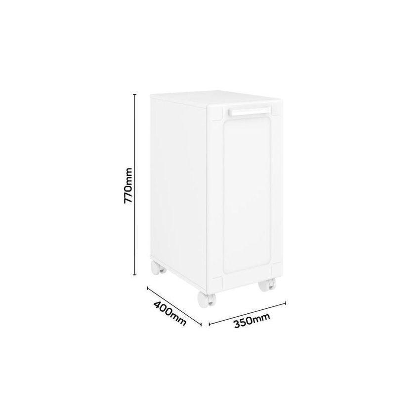 Balcão Multiuso 8193 Com 1 Porta 1 Prateleira 35cm Branco Com Rodízios Bertolini - imagem 3