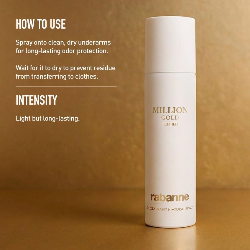 Desodorante Em Spray Rabanne Million Gold For Her 150 Ml - imagem 4