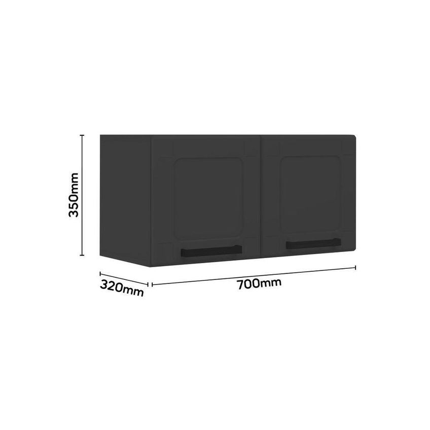 Armário Aéreo Multiuso 8191 70cm 2 Portas Aço Mdf Mdp Grafite Bertolini - imagem 4