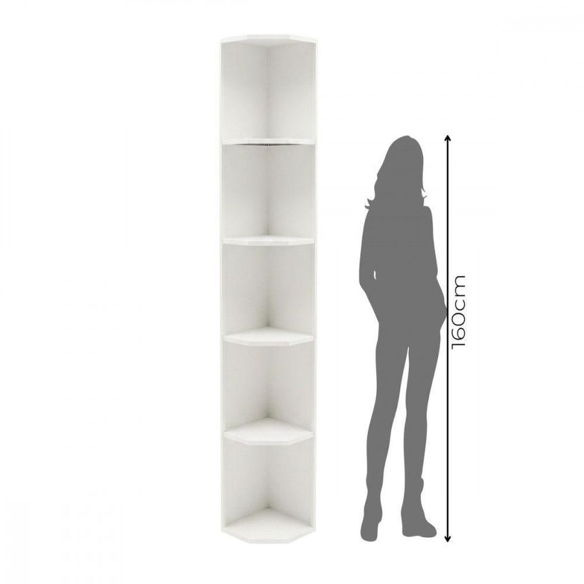 Cantoneira Top Class 5 Prateleiras Mdp Branco Fosco Batrol Móveis 38cm - imagem 3