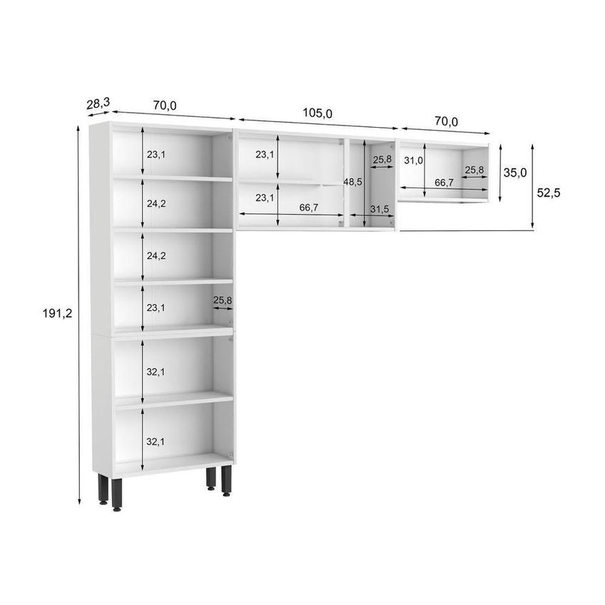 Cozinha Compacta De Aço Multipla Czm0 11 Portas 5 Vidros 245cm Preto Bertolini - imagem 4