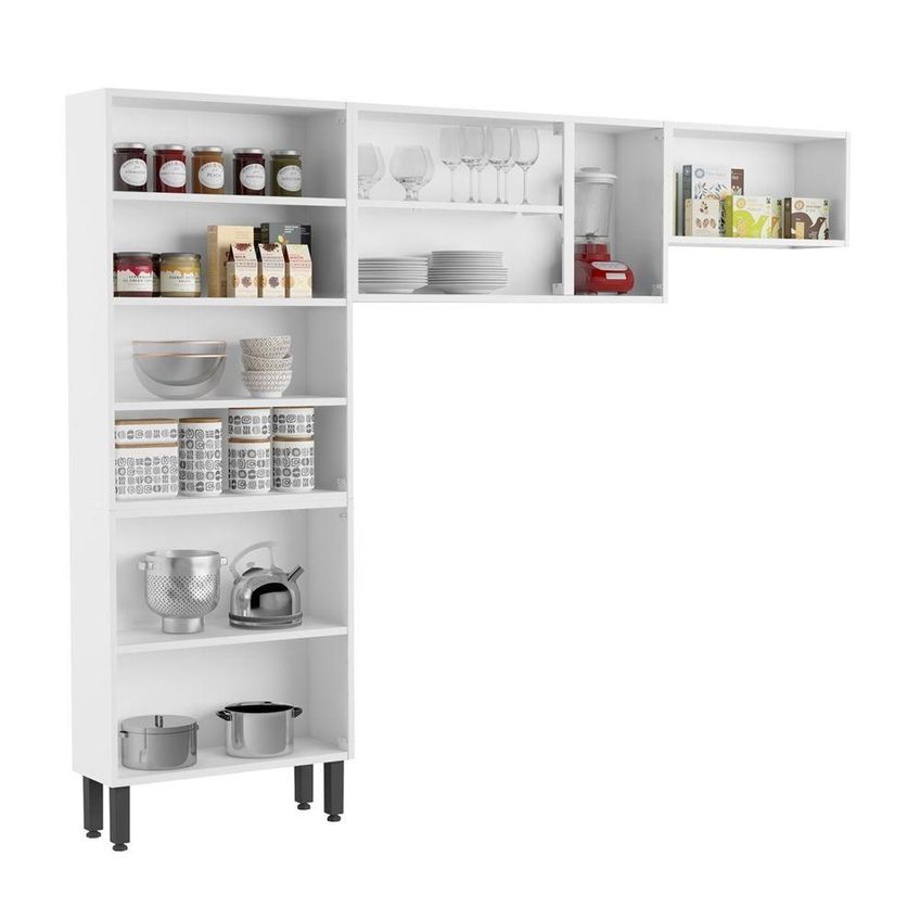 Cozinha Compacta De Aço Multipla Czm0 11 Portas 5 Vidros 245cm Preto Bertolini - imagem 5