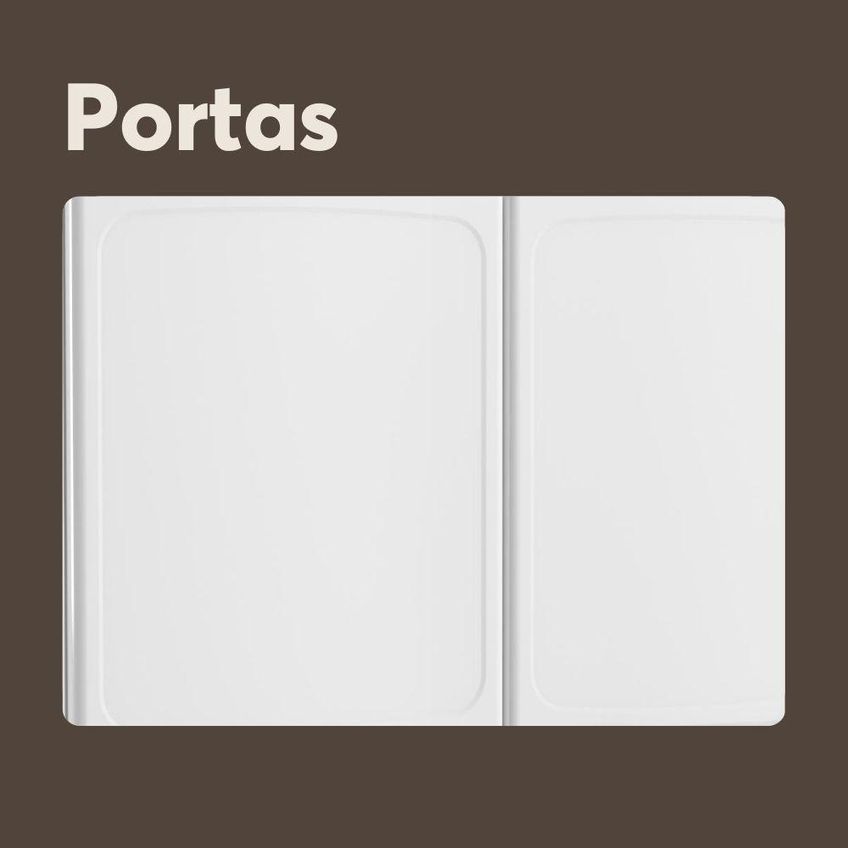 Paneleiro De Cozinha Em Aço Evidence 6 Portas 80cm Branco Bertolini - imagem 2