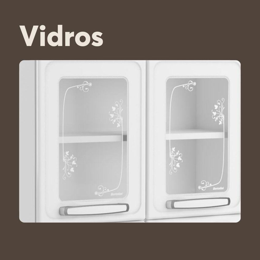 Paneleiro De Cozinha Em Aço Evidence 6 Portas 80cm Branco Bertolini - imagem 4