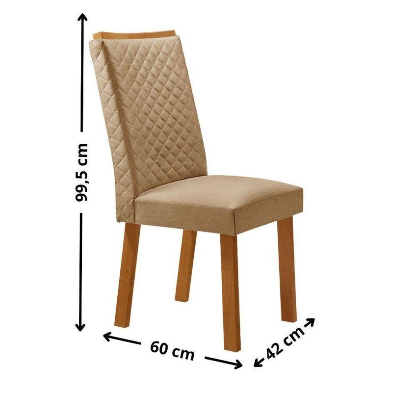 Mesa De Jantar Carolina 6 Lugares Tampo Mdf Vidro Cadeiras Lira Off White 180cm Moderna - imagem 3