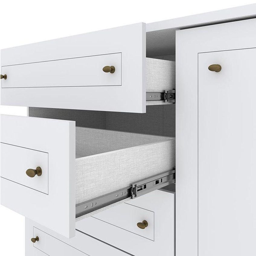 Quarto De Bebê 4 Portas 4 Gavetas Fantasia MDP-MDF Branco Acetinado Qmovi - imagem 3