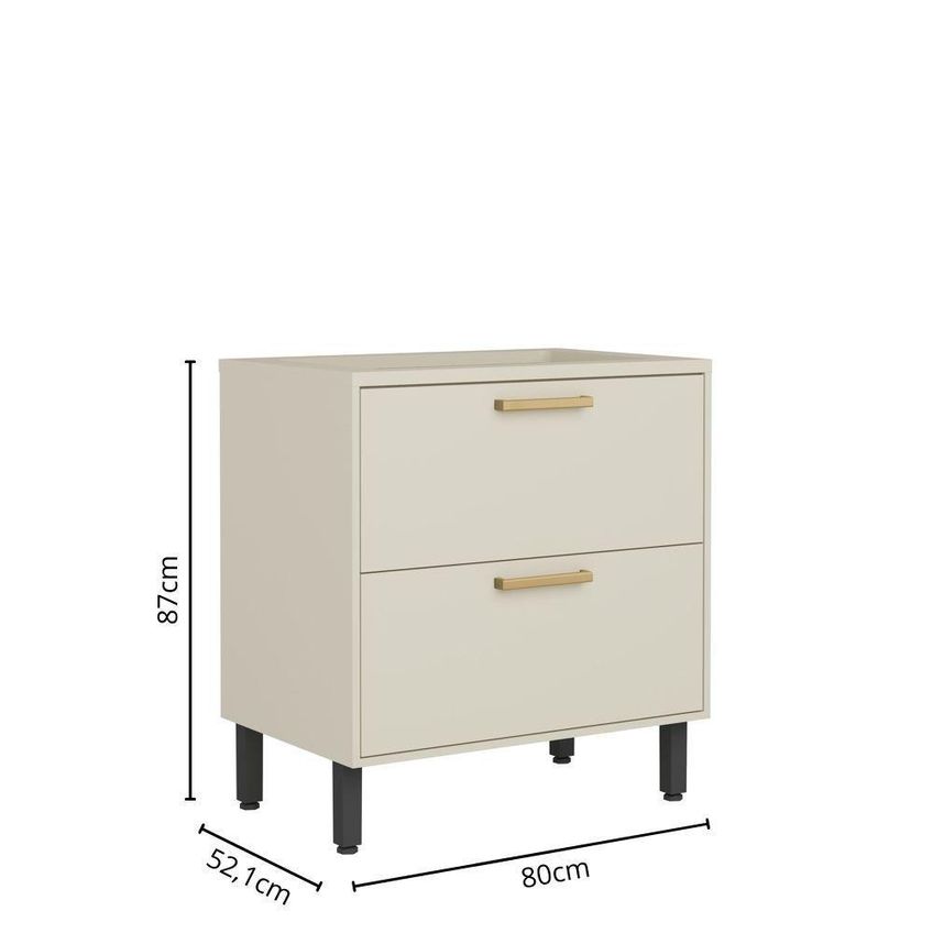 Balcão Para Cooktop Bossa Nova 1 Porta MDP 80cm Arenas Bertolini - imagem 3