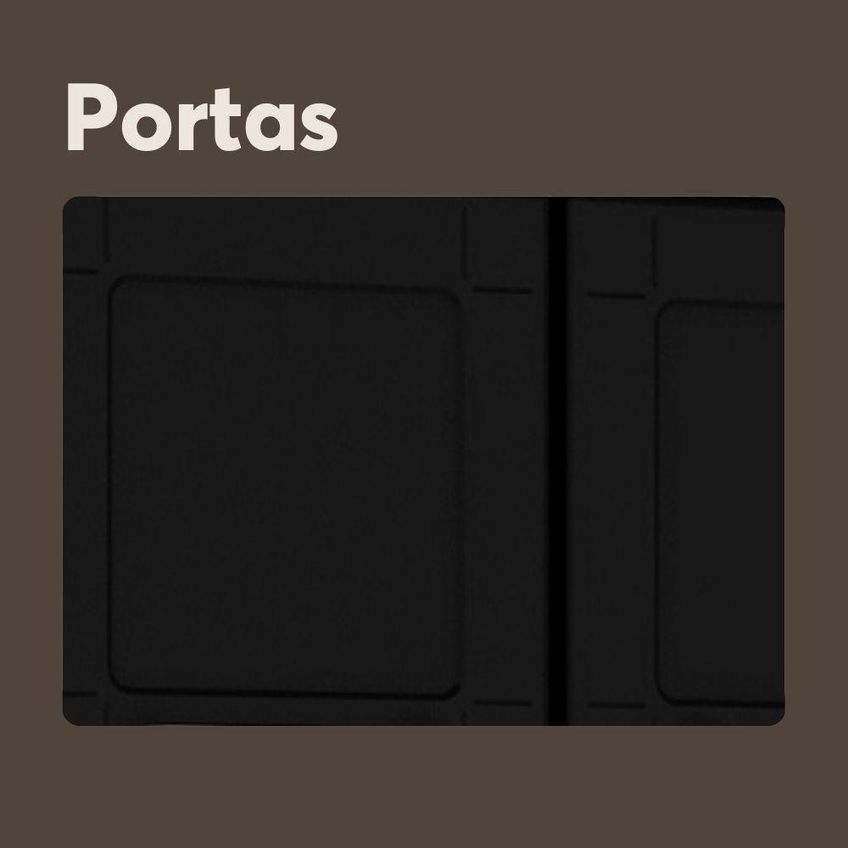 Balcão De Cozinha Aço Com Tampo 3 Portas 1 Gaveta Múltipla Preto 6112 Bertolini - imagem 3