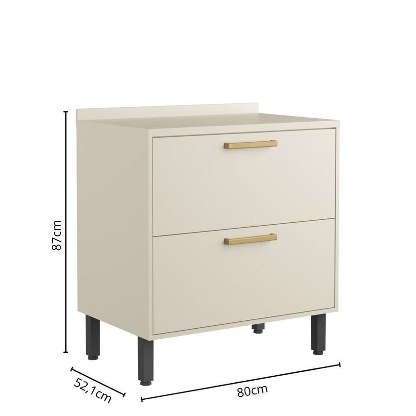 Balcão De Cozinha Bossa Nova 8156 1 Porta 1 Gaveta Mdf-mdp 80cm Arenas Bertolini - imagem 3