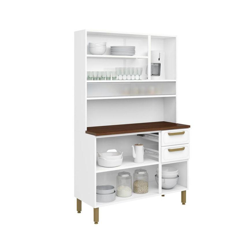 Cozinha Compacta Em Aço Essência 6 Portas 2 Gavetas 120cm Pecan - imagem 4