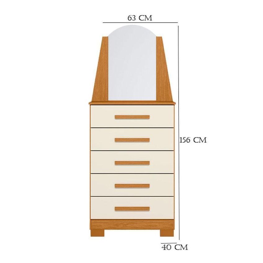 Guarda Roupa Casal Com Cômoda Triton Plus 11 Portas De Bater 5 Gavetas Mdp Cinamomo E Off White - imagem 3