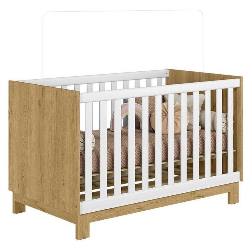 Kit Berço Americano Mini Cama Q Encanto Slim Mdp Freijó E Branco Qmovi - imagem 3