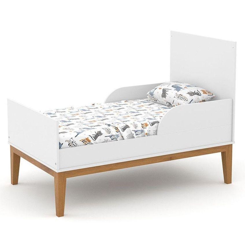 Conjunto Infantil Berço Unique E Guarda Roupa 4 Portas 4 Gavetas MDF E MDP Branco Soft Eco Wood - imagem 3