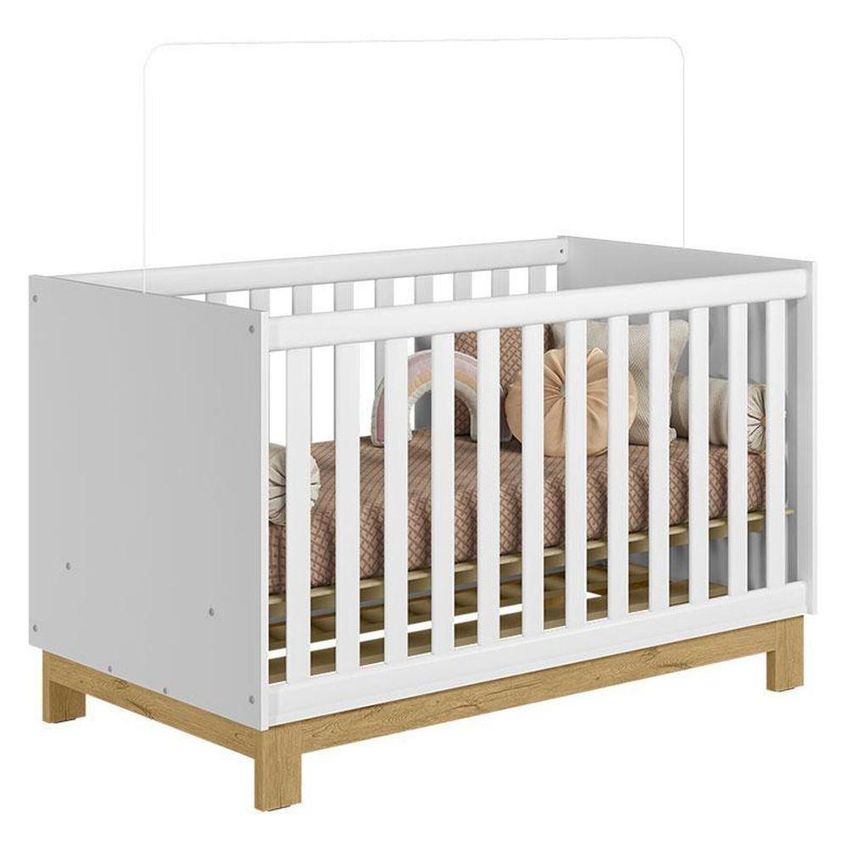 Kit Berço Americano Mini Cama Q Encanto Slim MDP Colchão Incluso Branco Qmovi - imagem 2