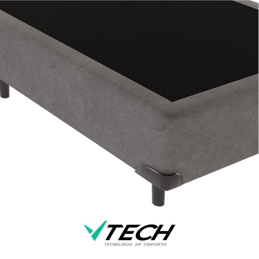 Cama Box Solteiro Cama Box Estrutura Madeira Base Inteiriça Cinza Vtech - imagem 4