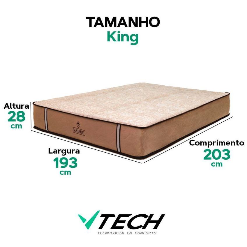 Colchão King Molas Ensacadas D26 Madrid Antiácaro Vtech - imagem 4