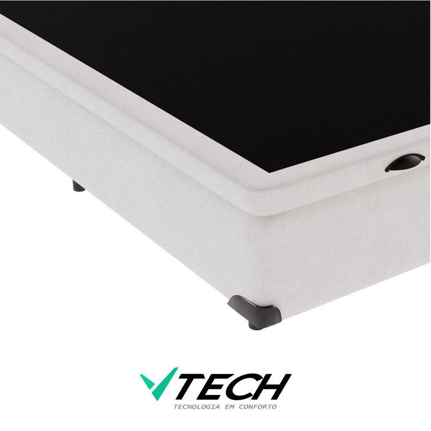 Cama Box Com Baú Solteirão Bravus Estrutura Madeira Branco Vtech - imagem 3
