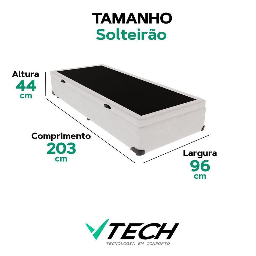 Cama Box Com Baú Solteirão Bravus Estrutura Madeira Branco Vtech - imagem 4