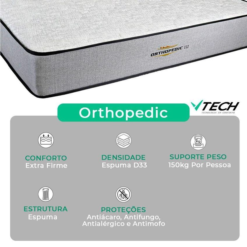 Colchão Solteiro Espuma D33 Extra Firme Vtech - imagem 4