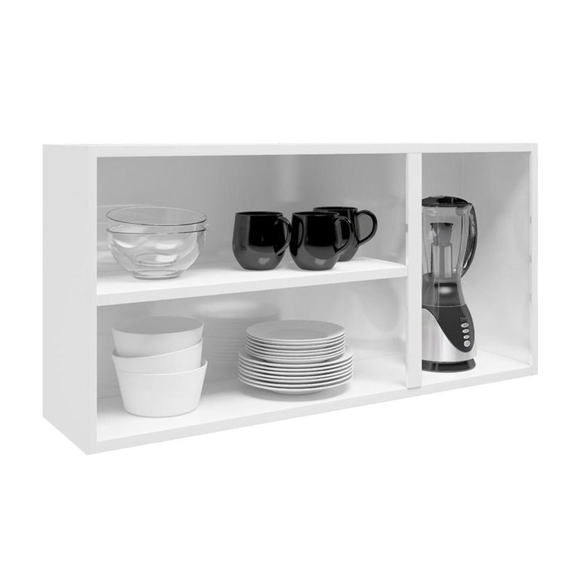 Cozinha Compacta Em Aço Multipla Conjmtp15 6 Portas 2 Gavetas Branco E Preto Bertolini - imagem 3