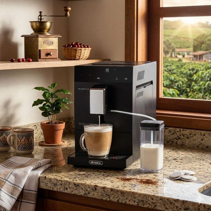 Cafeteira Espresso Ariete Diamante Latte Pro 1,1l Automática Com Moedor 1350w Preto 127v 00m145309arbr - imagem 5