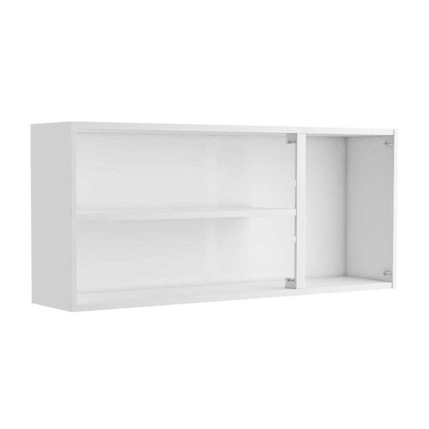 Armário Aéreo De Cozinha Evidence 120cm 3 Portas Aço Vidro Branco Bertolini - imagem 2
