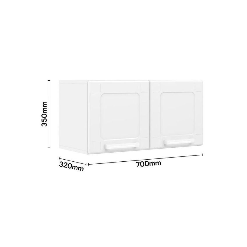 Armário Aéreo Multiuso 8191 70cm 2 Portas MDF MDP Aço Branco Bertolini - imagem 2