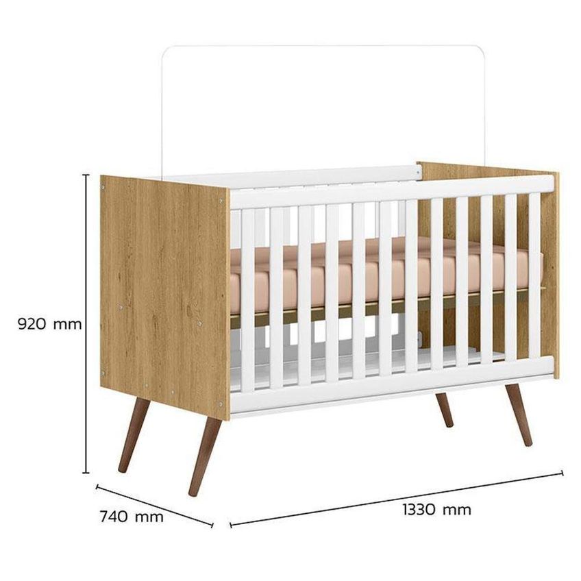 Quarto Bebê 6 Portas C/ Berço Americano Q Encanto 3820 Retrô Freijó/branco Acetinado Henn-qmovi-henn - imagem 3