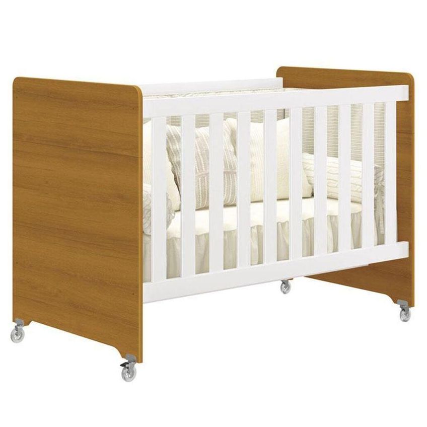 Berço Americano Evolution 4 Em 1 Savana Com Guarda Roupa Infantil 4 Portas Branco Móveis Henn - imagem 3
