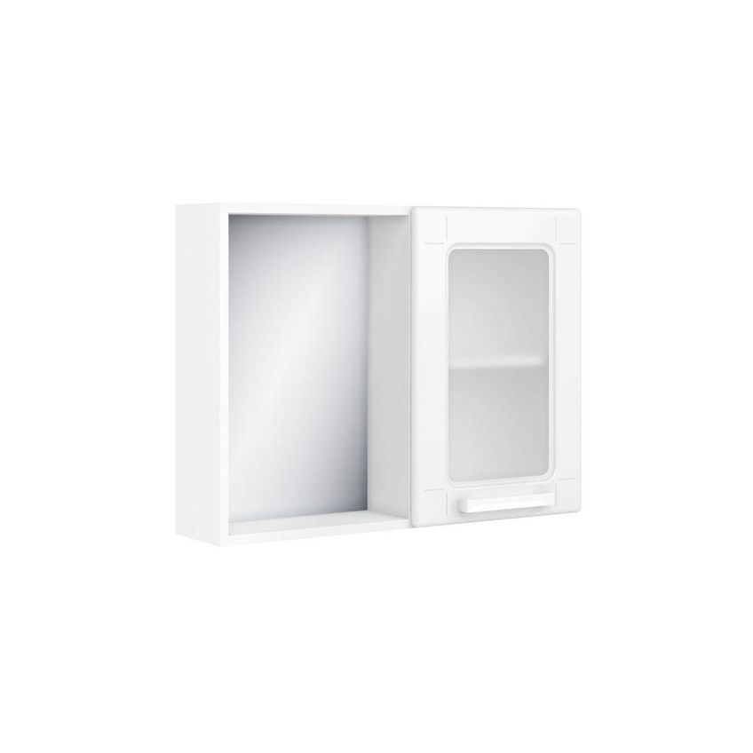 Armário De Banheiro Com Espelho 8200 1 Porta 70cm Branco Bertolini - imagem 3