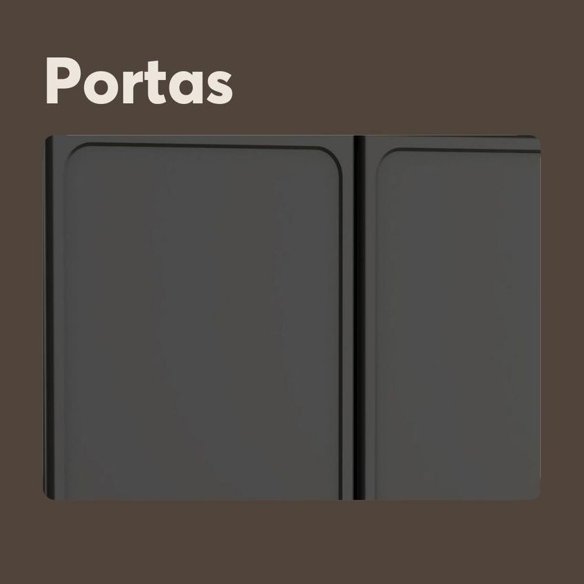 Armário De Cozinha Em Aço Bella 4 Portas 2 Vidros Grafite 80cm Bertolini - imagem 3
