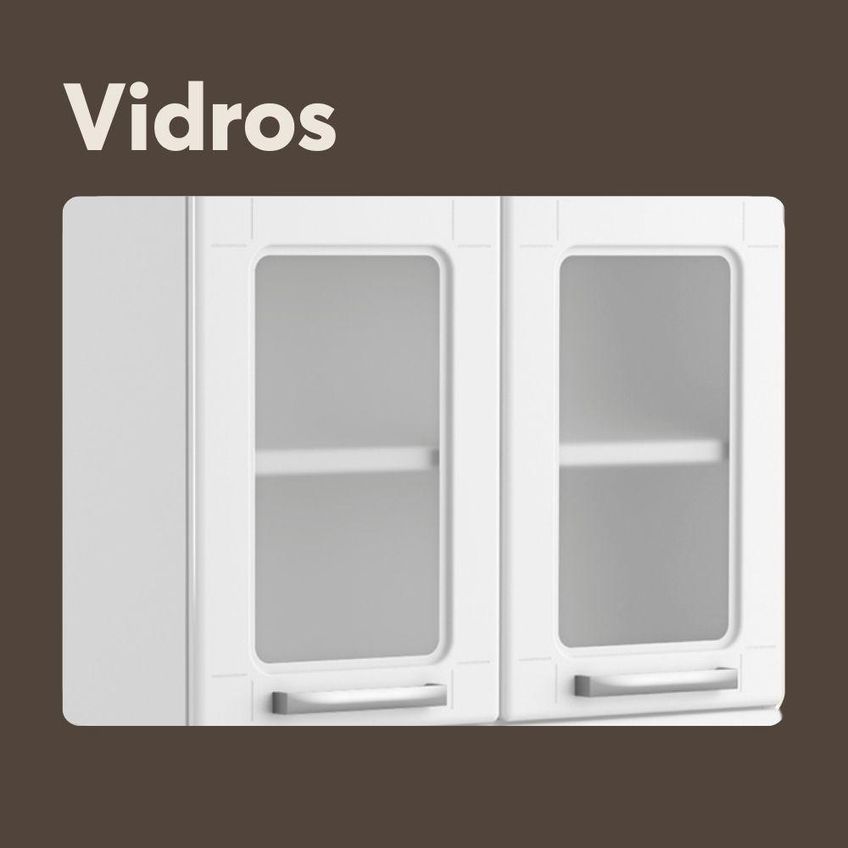Armário Paneleiro De Cozinha Múltipla 6 Portas Aço Branco Bertolini - imagem 4