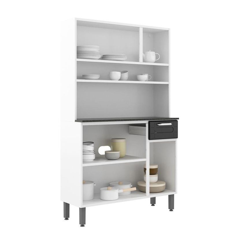 Cozinha Compacta Em Aço Dona Maria 6 Portas 1 Gaveta Branco Bertolini - imagem 3